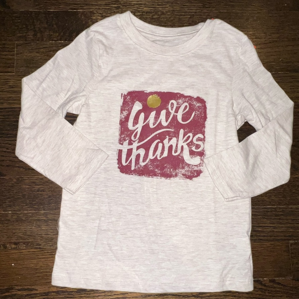 NWT Cat & Jack Give Thanks long sleeve tee - Thanksgiving 🦃